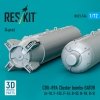 RESKIT RS72-0514 CBU-89A cluster bombs GATOR (4 pcs) (3D Printed) 1/72